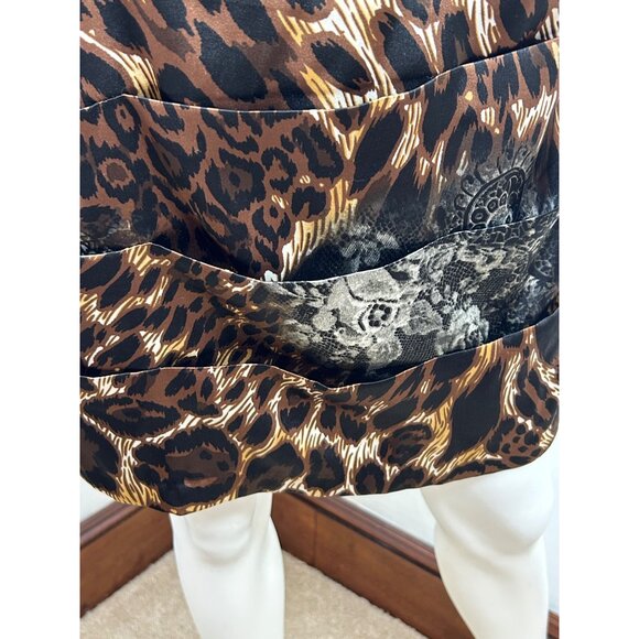 Bisou Bisou Dress 4 Mini Animal Print Brown Grey Sleeveless Party Occasion Gift - Picture 15 of 17